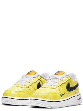 Rare Toddler Nike Air Force 1 '07 LV8 Peace, Love Basketball -  yellow size 6C